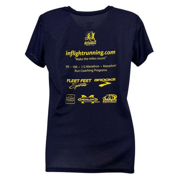 Brooks Women's Running T-Shirt - Disintegrating Runner Navy - In Flight Running