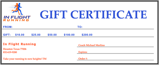 In Flight Running Gift Cards