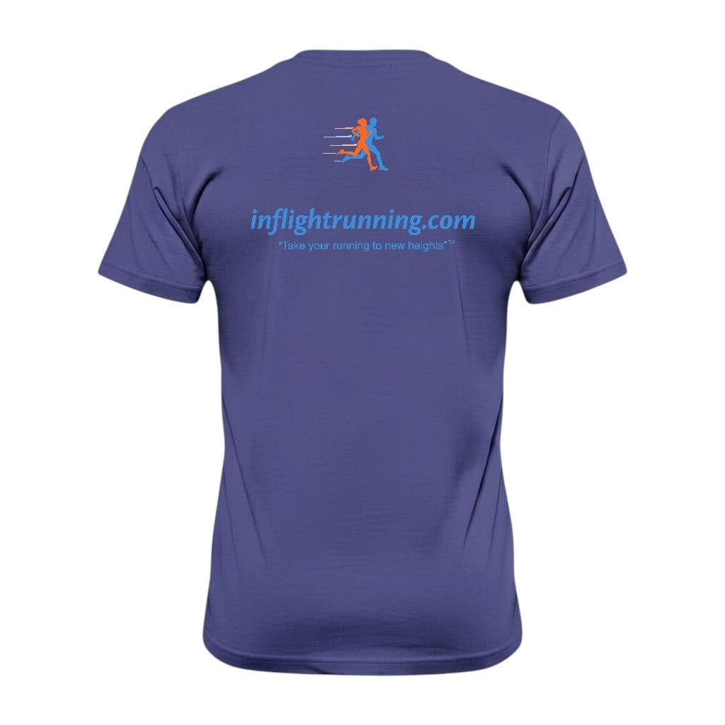 In Flight Running men's heathered purple short-sleeve performance t-shirt with moisture-wicking fabric.