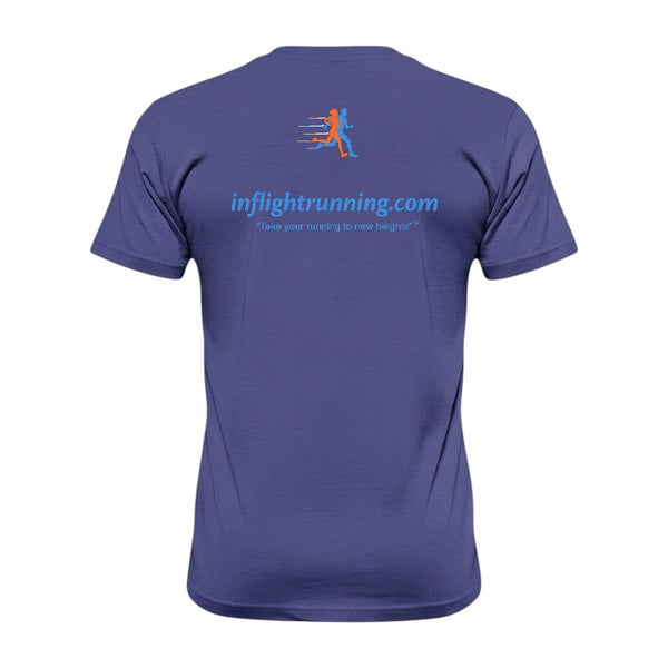In Flight Running men's heathered purple short-sleeve performance t-shirt with moisture-wicking fabric.