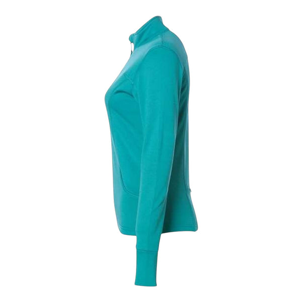 In Flight Running teal polyester fleece track jacket with full zip and thumbholes
