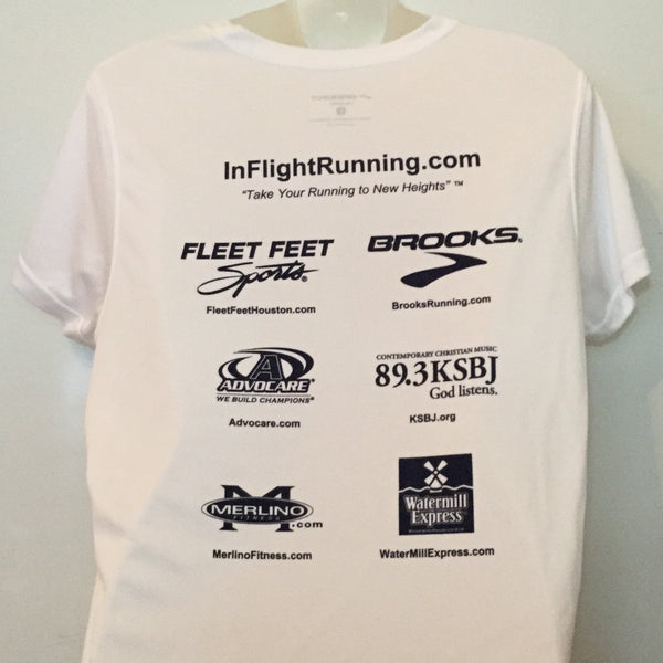 2008-09 In Flight Running - Women's T -  Dry Fit - Htown Skyline - White