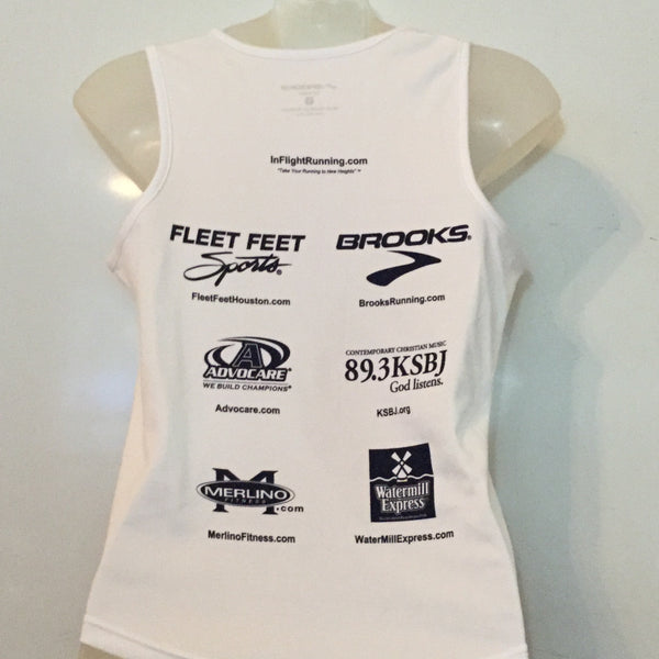 2008-09 In Flight Running - Women's Tank -  Dry Fit - Htown Skyline - White