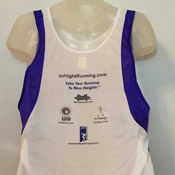 2005-06 In Flight Running - Men's Tank - Dry Fit - White/Blue