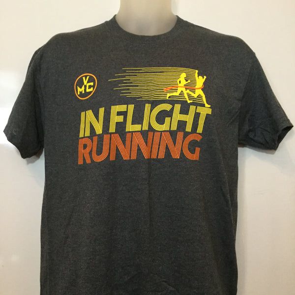 In Flight Running - Unisex 50/50 T - Dark Heather Gray