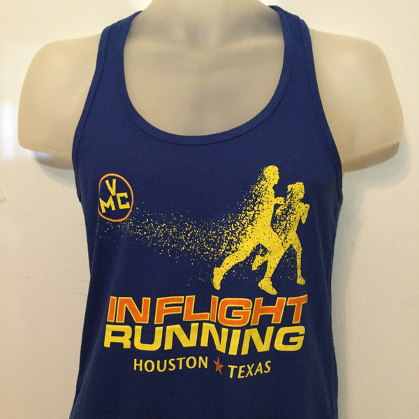 2017-18 In Flight Running - Women's Tank - Dry Fit - Disintegrating Runner - Royal Blue
