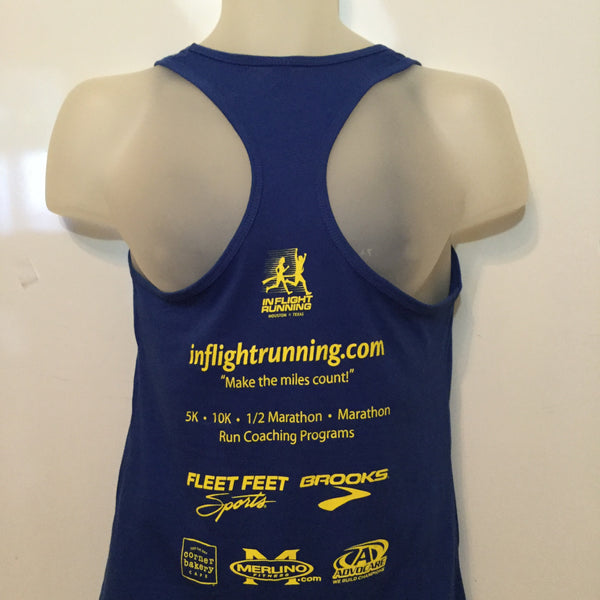 2017-18 In Flight Running - Women's Tank - Dry Fit - Disintegrating Runner - Royal Blue