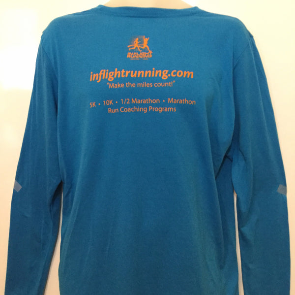 2017-18 In Flight Running - Gildan Unisex Long Sleeve Dry Fit - Sapphire Blue