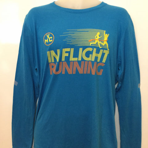 2017-18 In Flight Running - Gildan Unisex Long Sleeve Dry Fit - Sapphire Blue