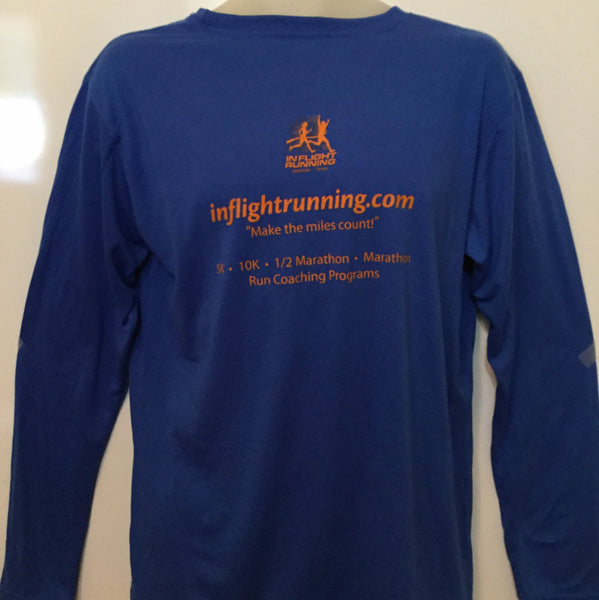 2017-18 In Flight Running - Gildan Unisex Long Sleeve Dry Fit - Royal Blue