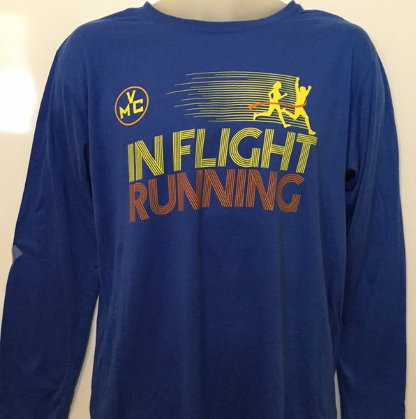 2017-18 In Flight Running - Gildan Unisex Long Sleeve Dry Fit - Royal Blue